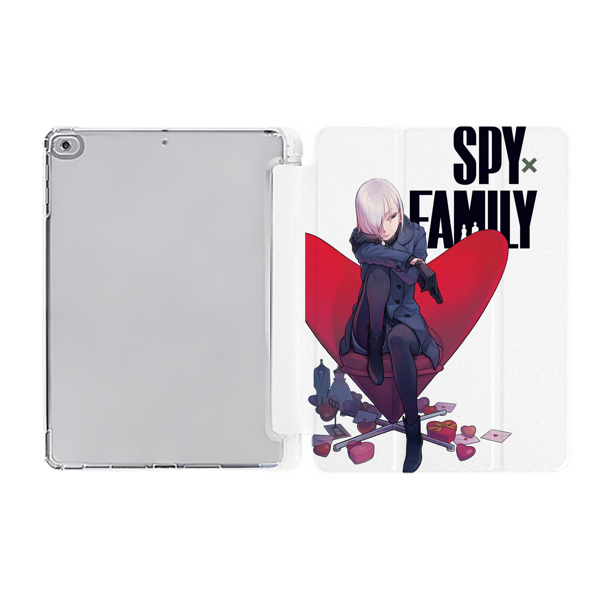 （画像用） SPY×FAMILY间谍家家酒 IPad ケース ペン収納付き 三つ折りスタンド PUレザー×シリコン 対応機種9.5/10.5/10.9インチ